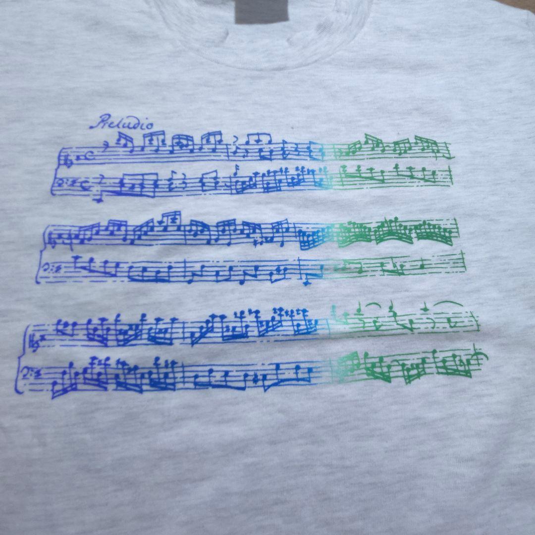 90s Hanes　音符　楽譜　ビッグプリント　Tシャツ　古着　ヘインズ