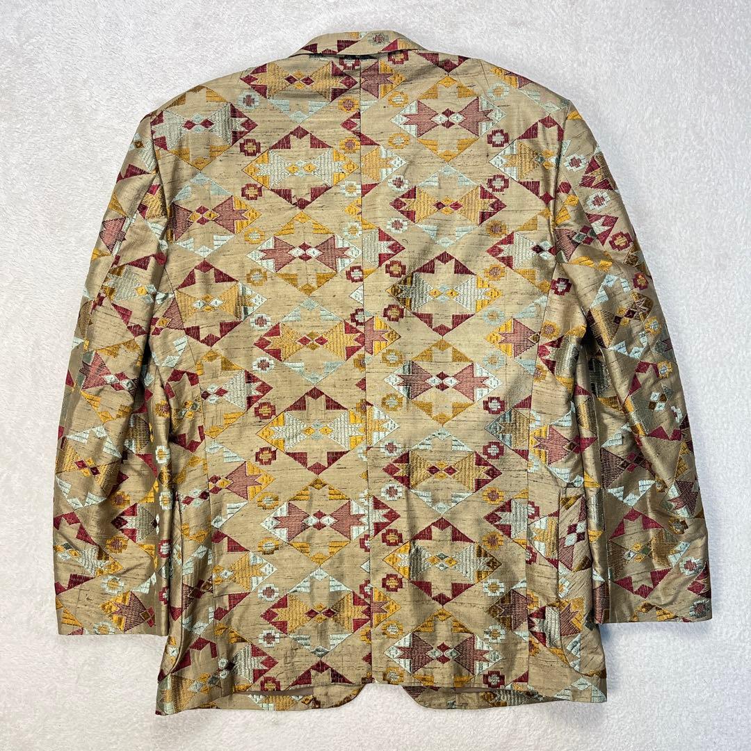 希少 Paul Smith ポールスミス 派手 総柄 イタリア生地 シルク L