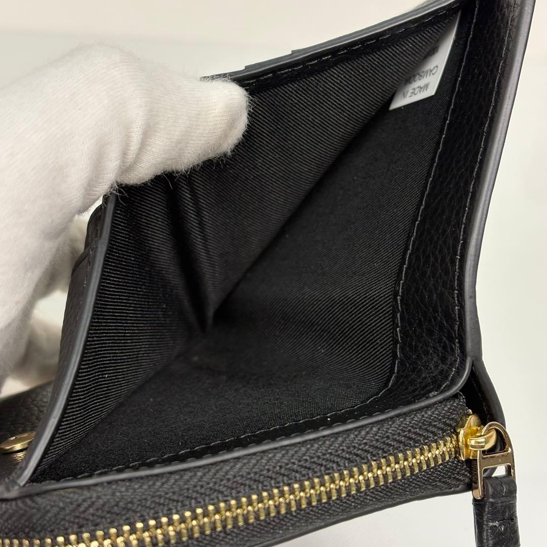 【箱付き】 Tory Burch 二つ折り財布 ラウンドファスナー ブラック