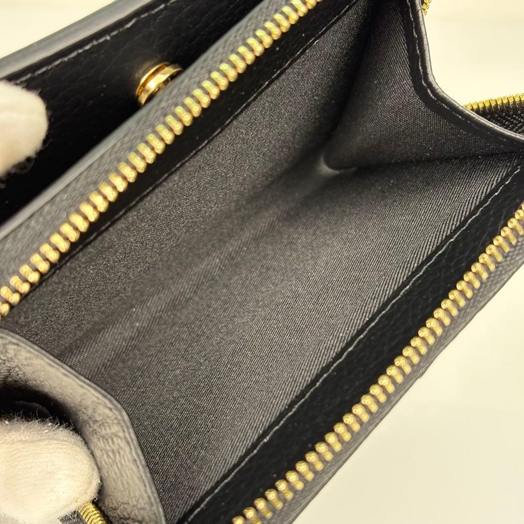 【箱付き】 Tory Burch 二つ折り財布 ラウンドファスナー ブラック