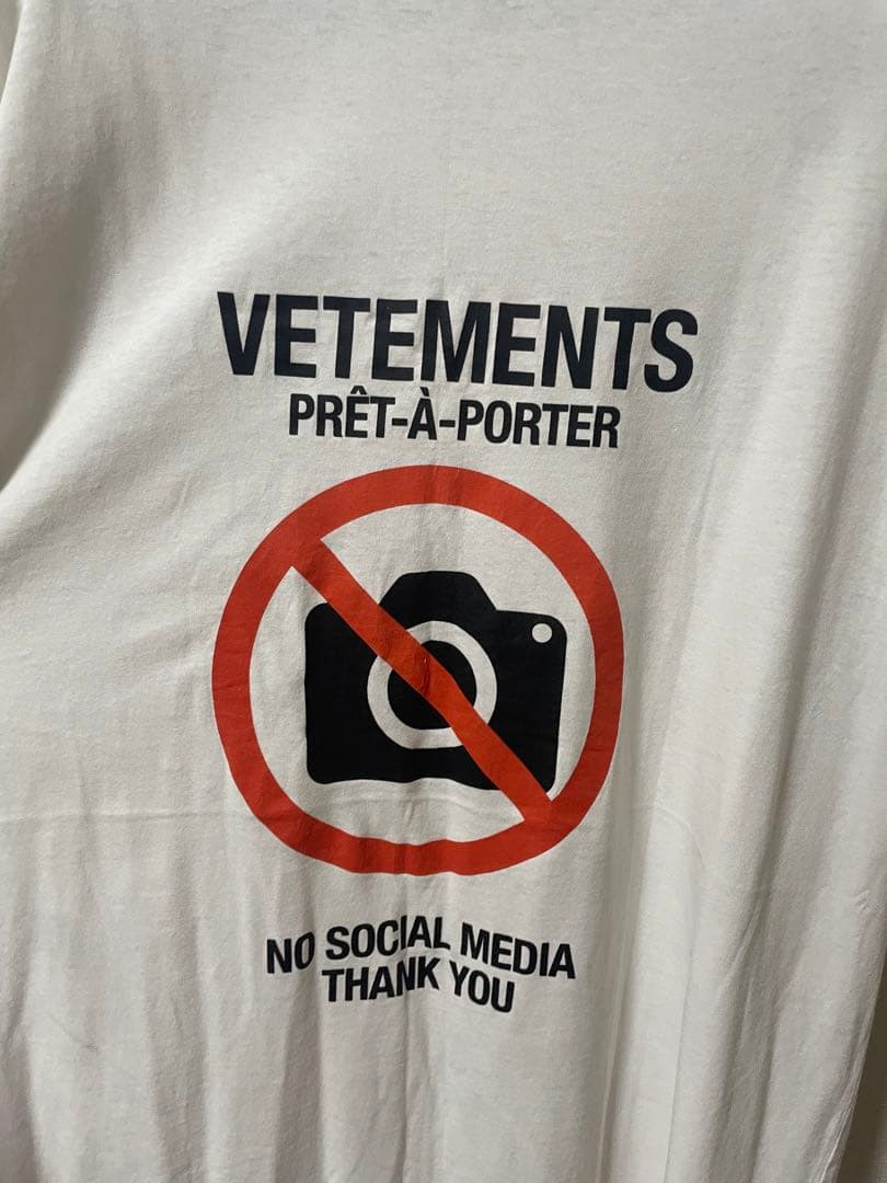 正規品　vetements no social media tee M
