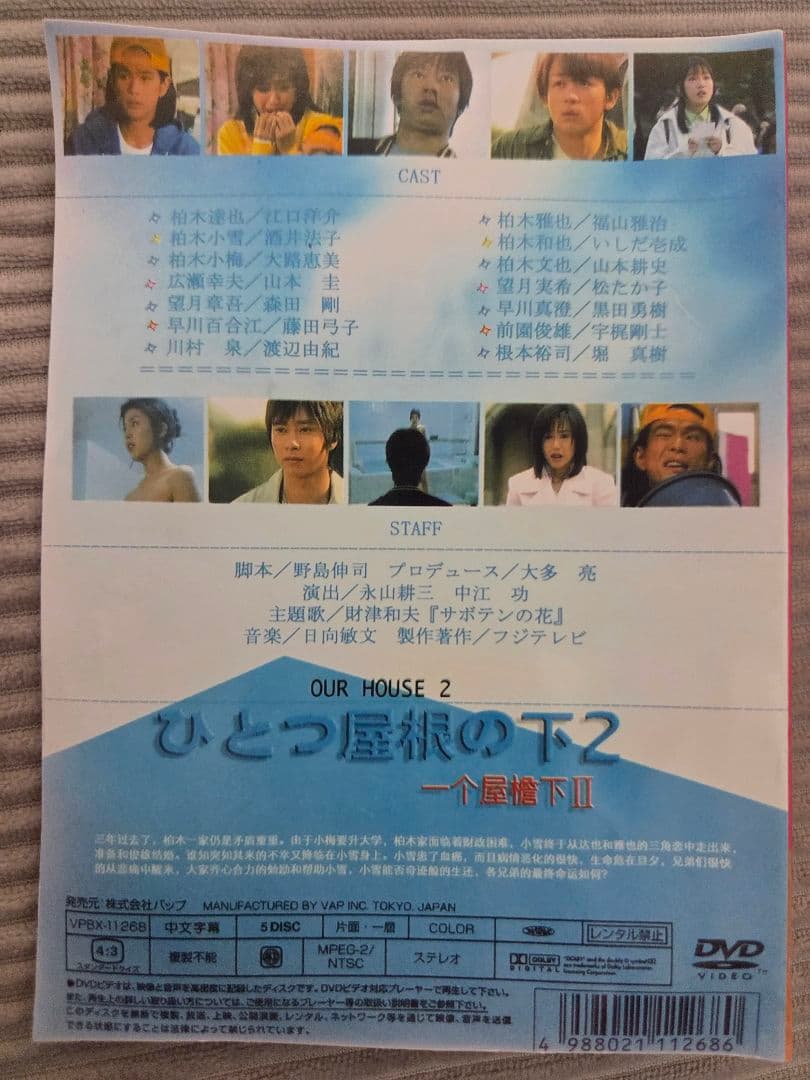 ひとつ屋根の下DVDセット、ケース無しです！