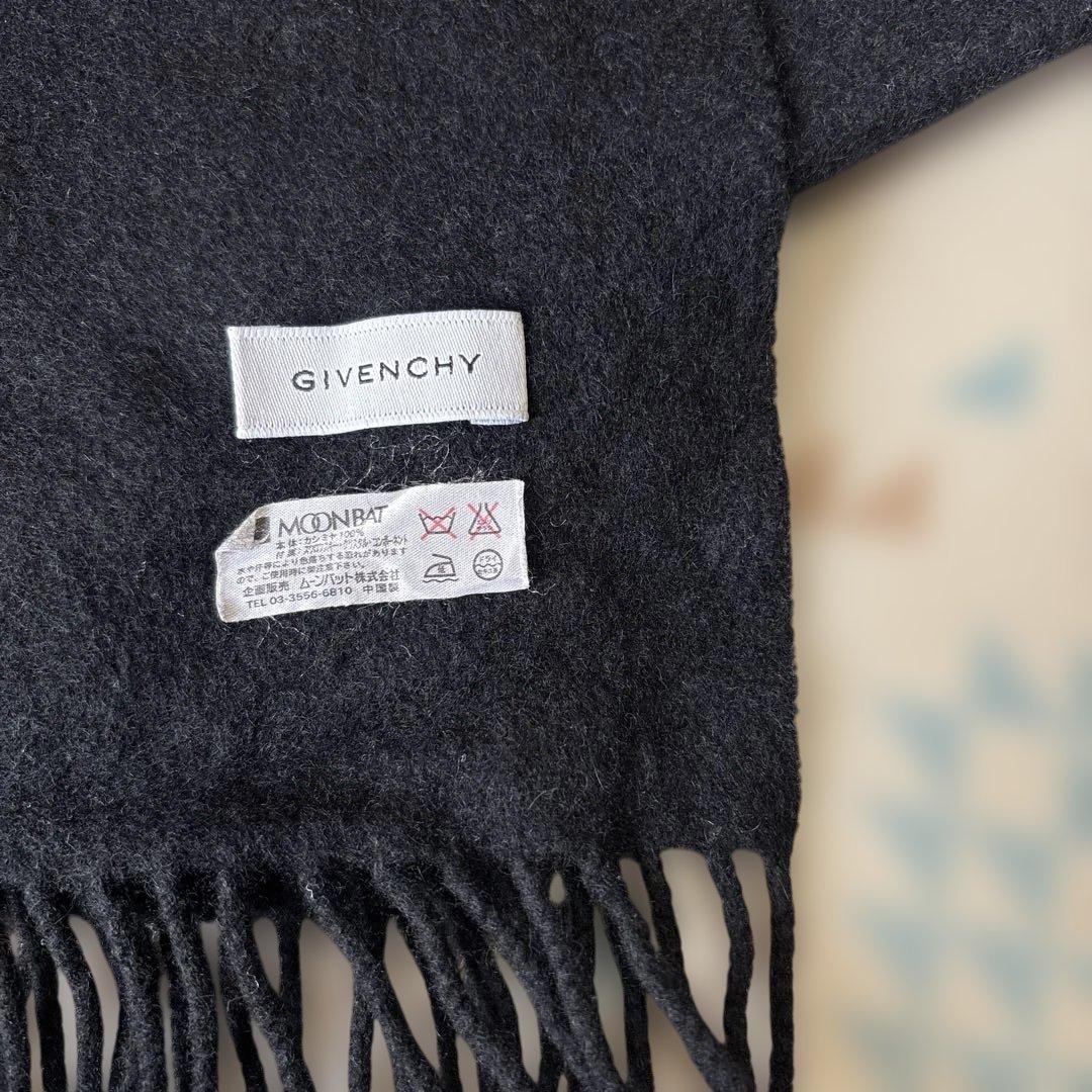 美品 GIVENCHY 大判ストール マフラー　カシミヤ スワロフスキー ロゴ