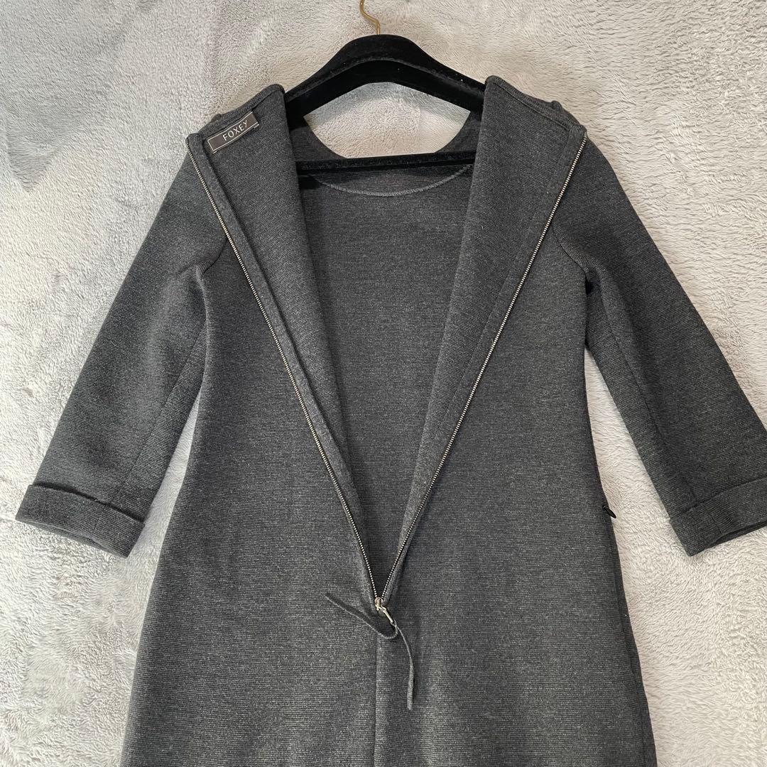【極美品】FOXEY フォクシー ワンピース　襟付き　グレー　サイズ38