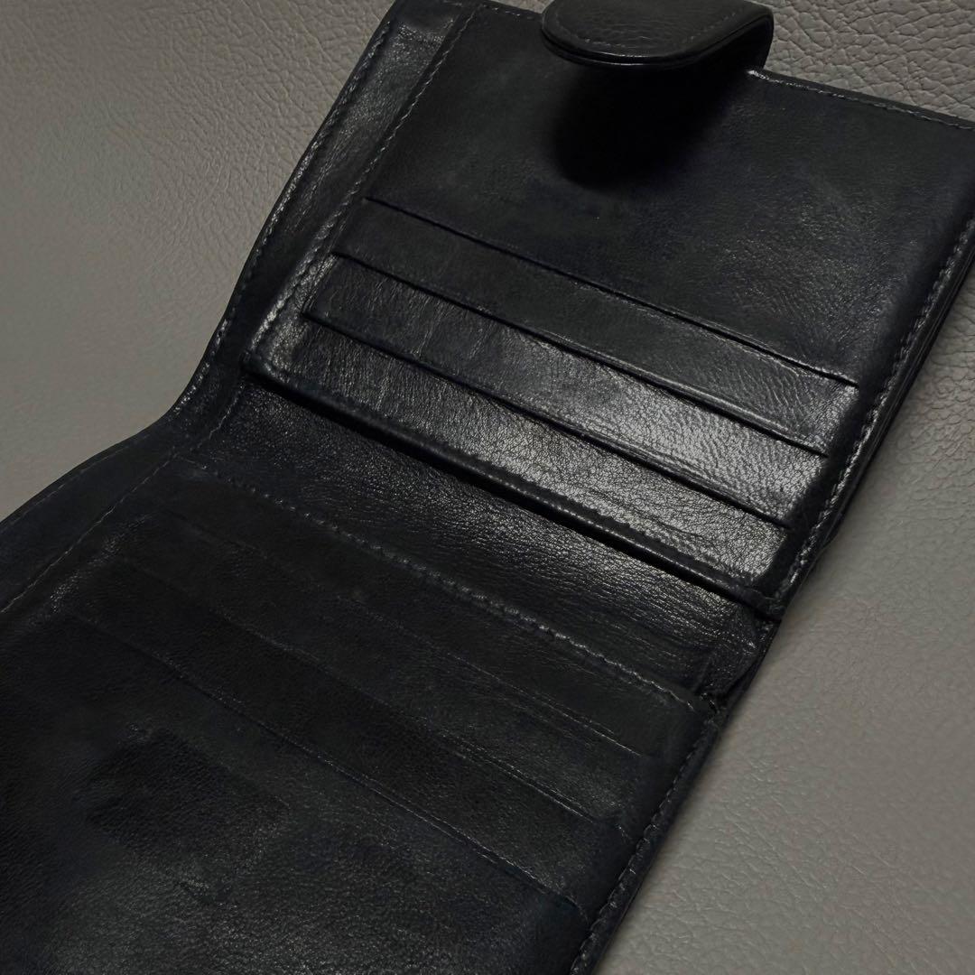 CHANEL ブラック 二つ折り財布 キャビアスキン