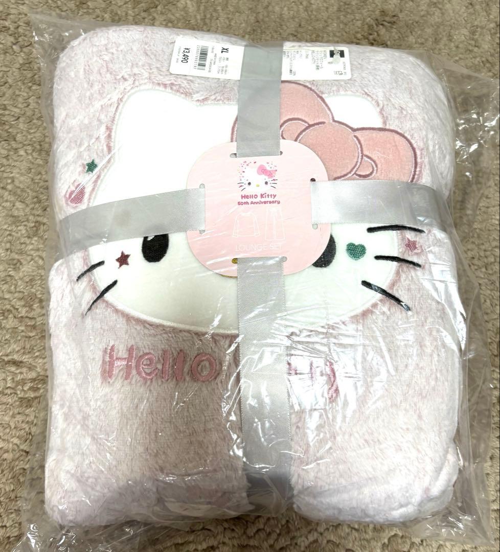 新品 GU ジーユー ハローキティ マシュマロフィール パジャマ ピンク XL
