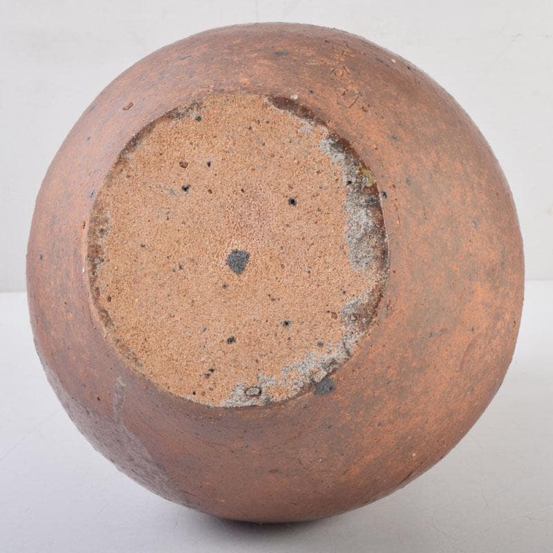 常滑焼　澤田重治作　ヨリコ造り　壷　共布共箱　C　8748A