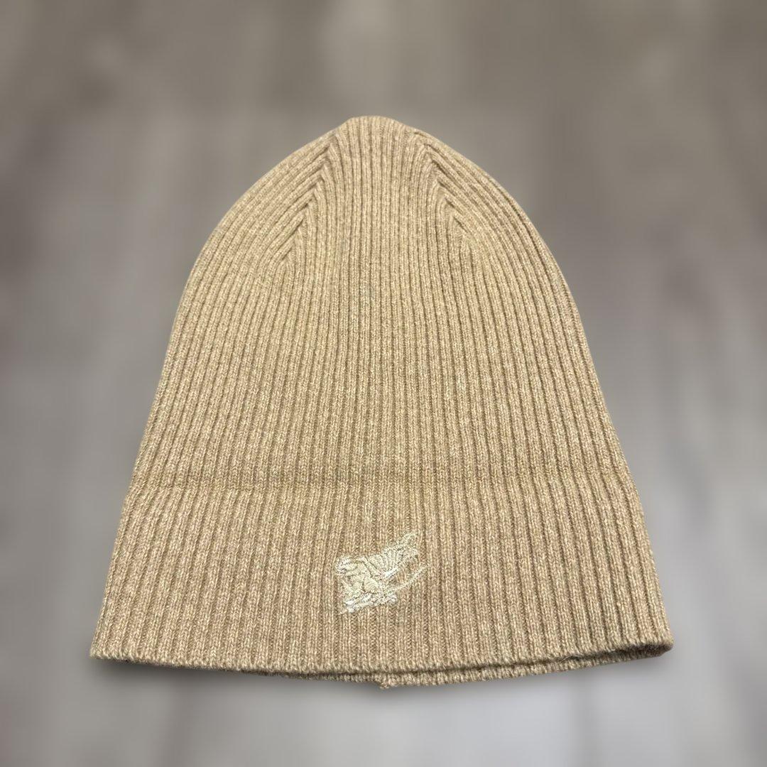 BURBERRY LONDON バーバリー ビーニー ニット帽 ベージュ 美品