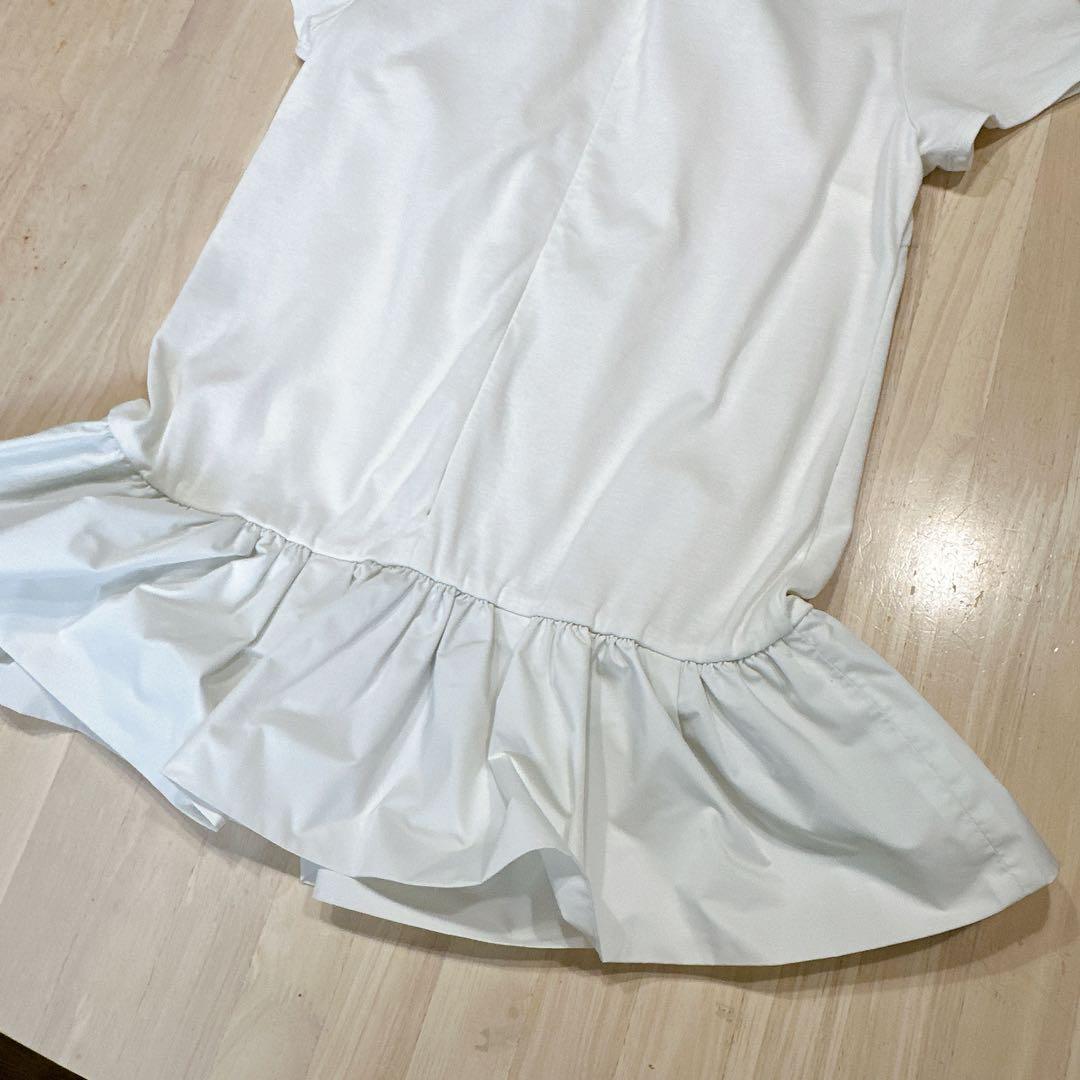 ボーダーズアットバルコニー　HEM TEE カットソー　36 白　へプラム