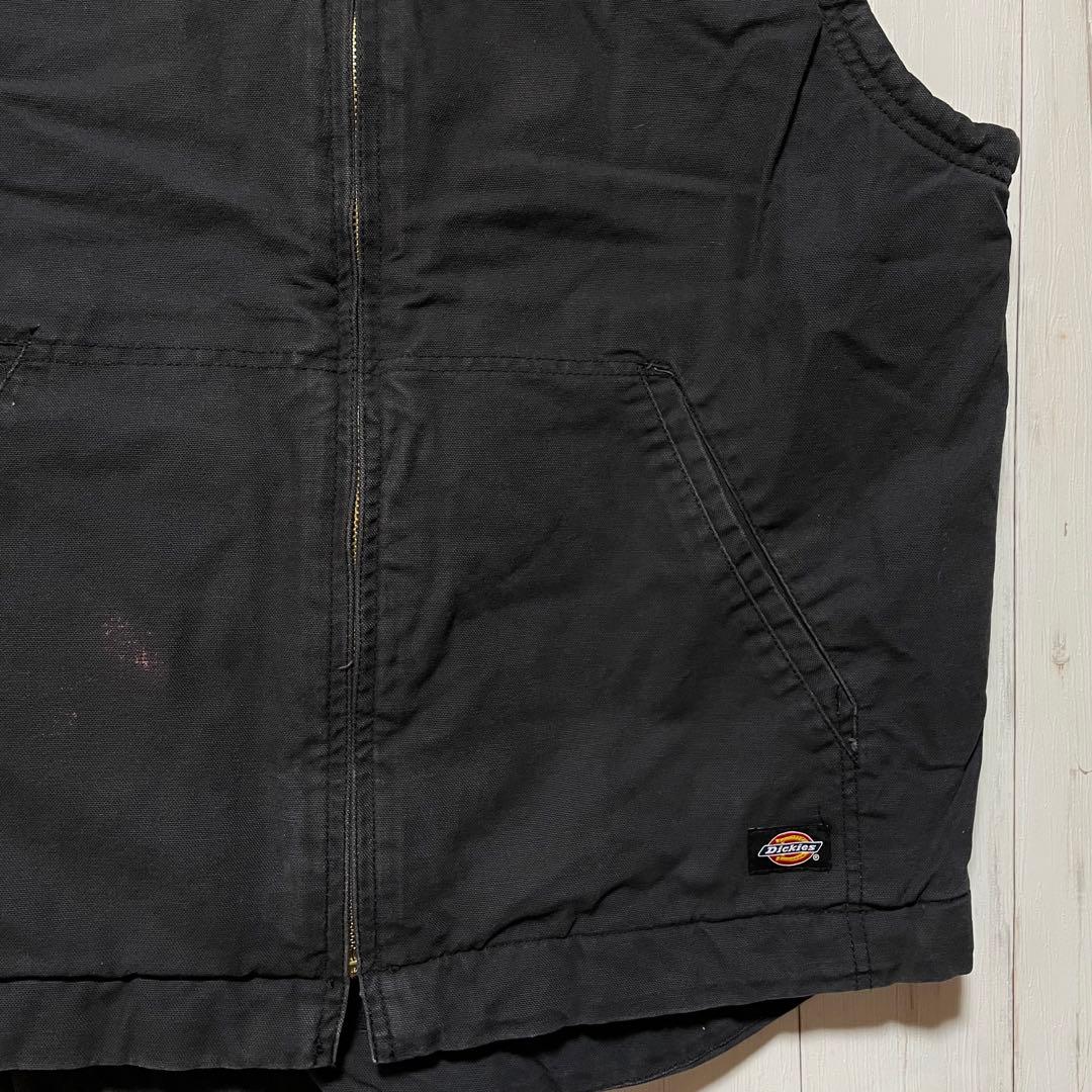 Dickies ディッキーズ ブラック 黒 ジップ ダック ベスト ジャケット