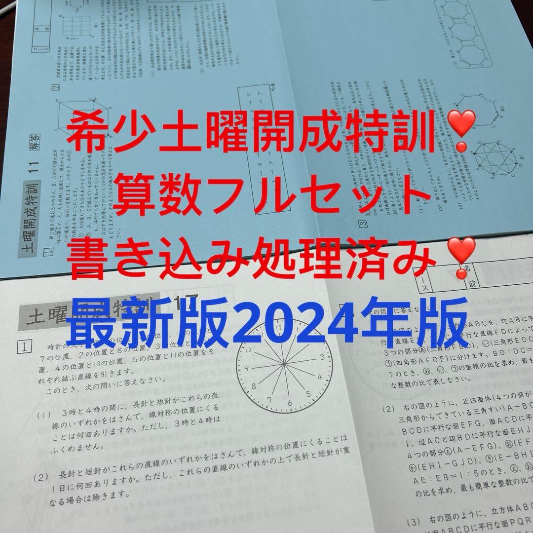 ㉔ A サピックス　算数　6年　土曜開成特訓　土特　全セット　解答解説