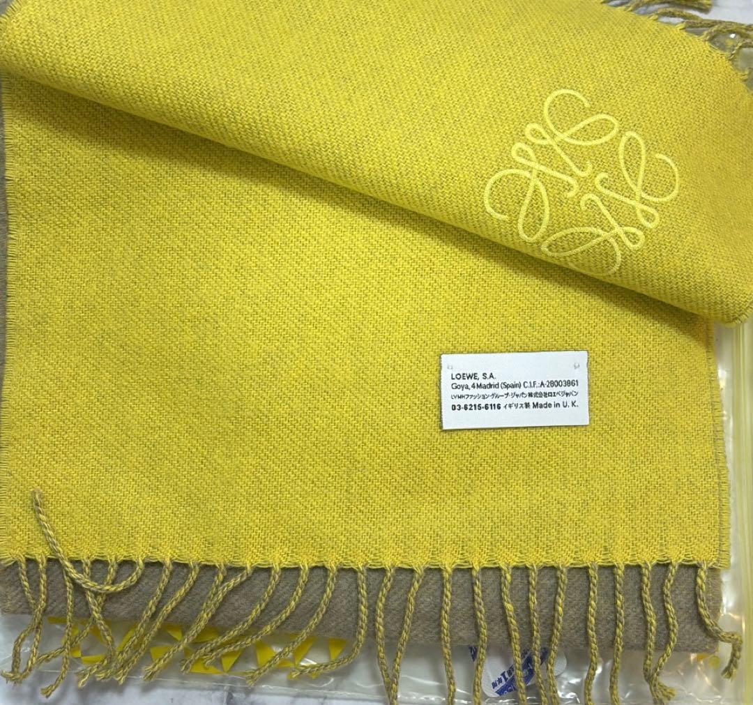 シ*ブ様 【匿名配送】美品 LOEWE ロエベ アナグラム マフラー ベージュ×