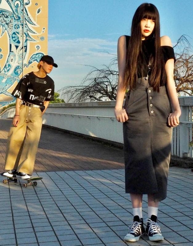 LIMI feu×Dickies サスペンダー付き　ワンショルダースカート　レア