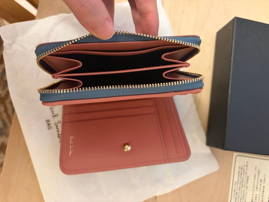新品未使用　ポールスミス ミックスドゥードゥル ラウンド 二つ折り財布 グリーン