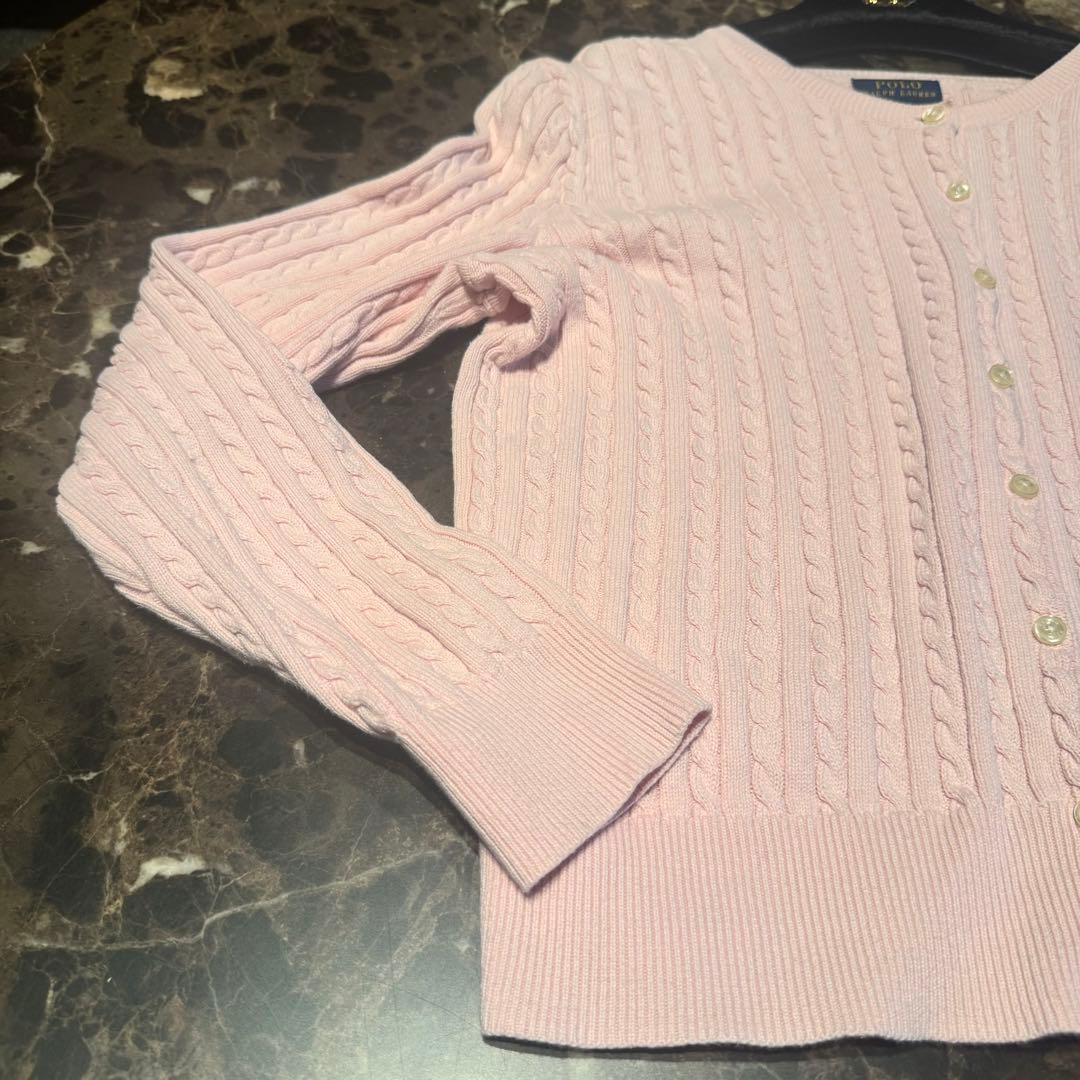 春色♡ Polo Ralph Lauren ケーブルカーディガン　ライトピンク