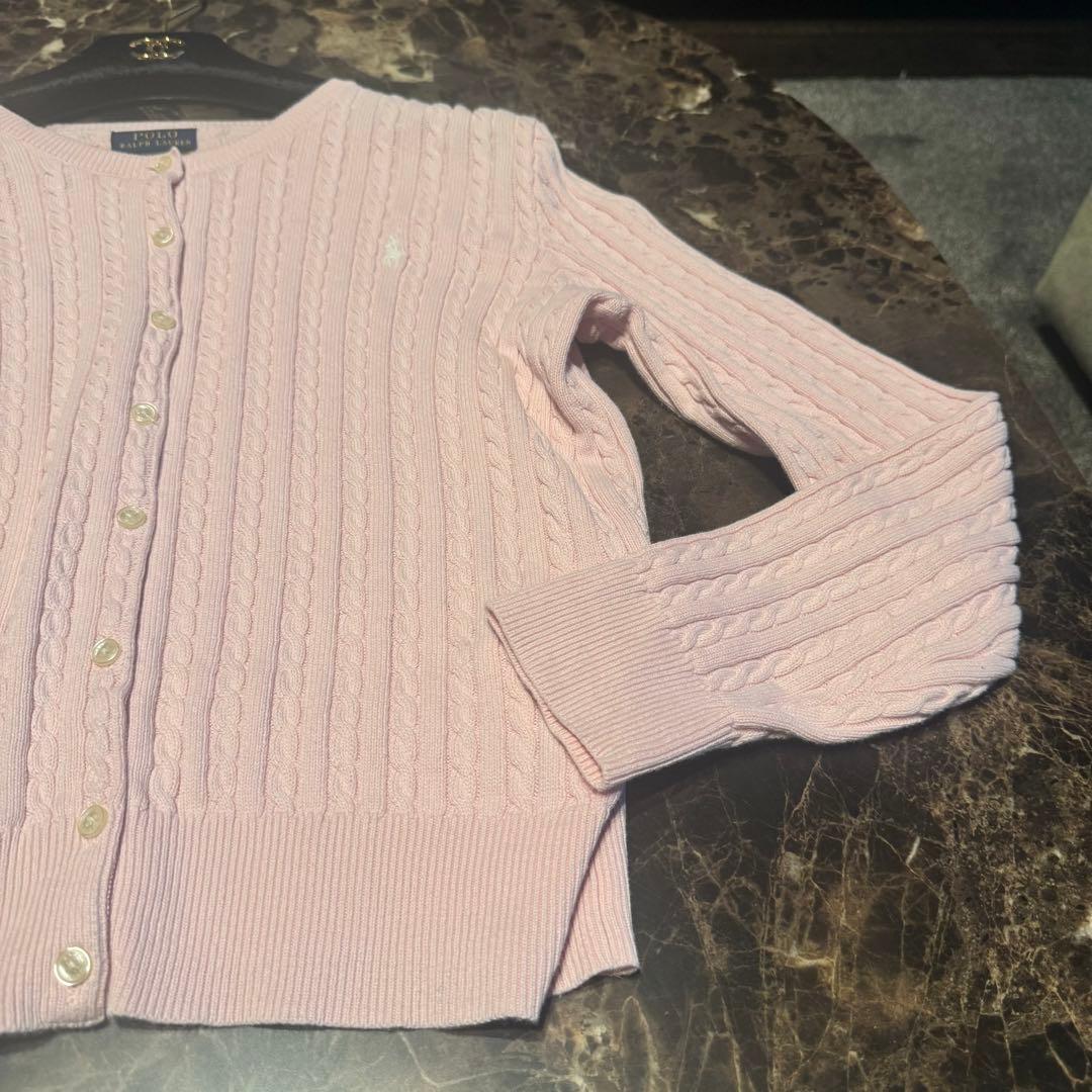 春色♡ Polo Ralph Lauren ケーブルカーディガン　ライトピンク