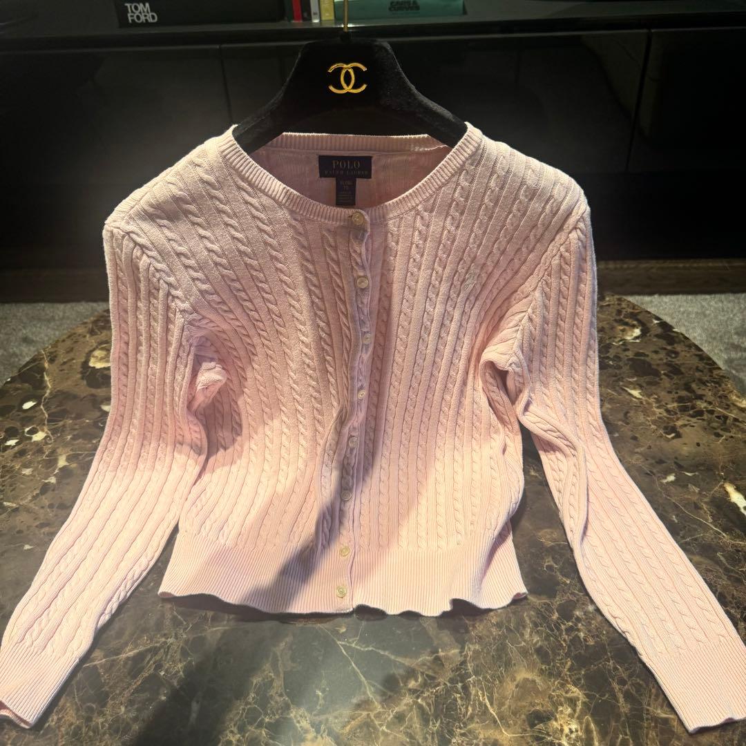 春色♡ Polo Ralph Lauren ケーブルカーディガン　ライトピンク