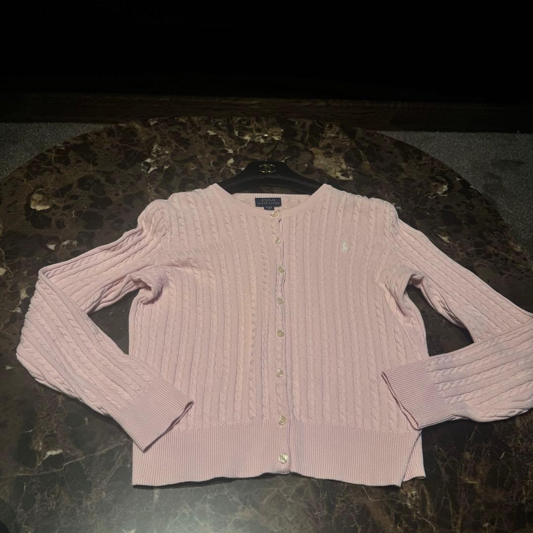 春色♡ Polo Ralph Lauren ケーブルカーディガン　ライトピンク