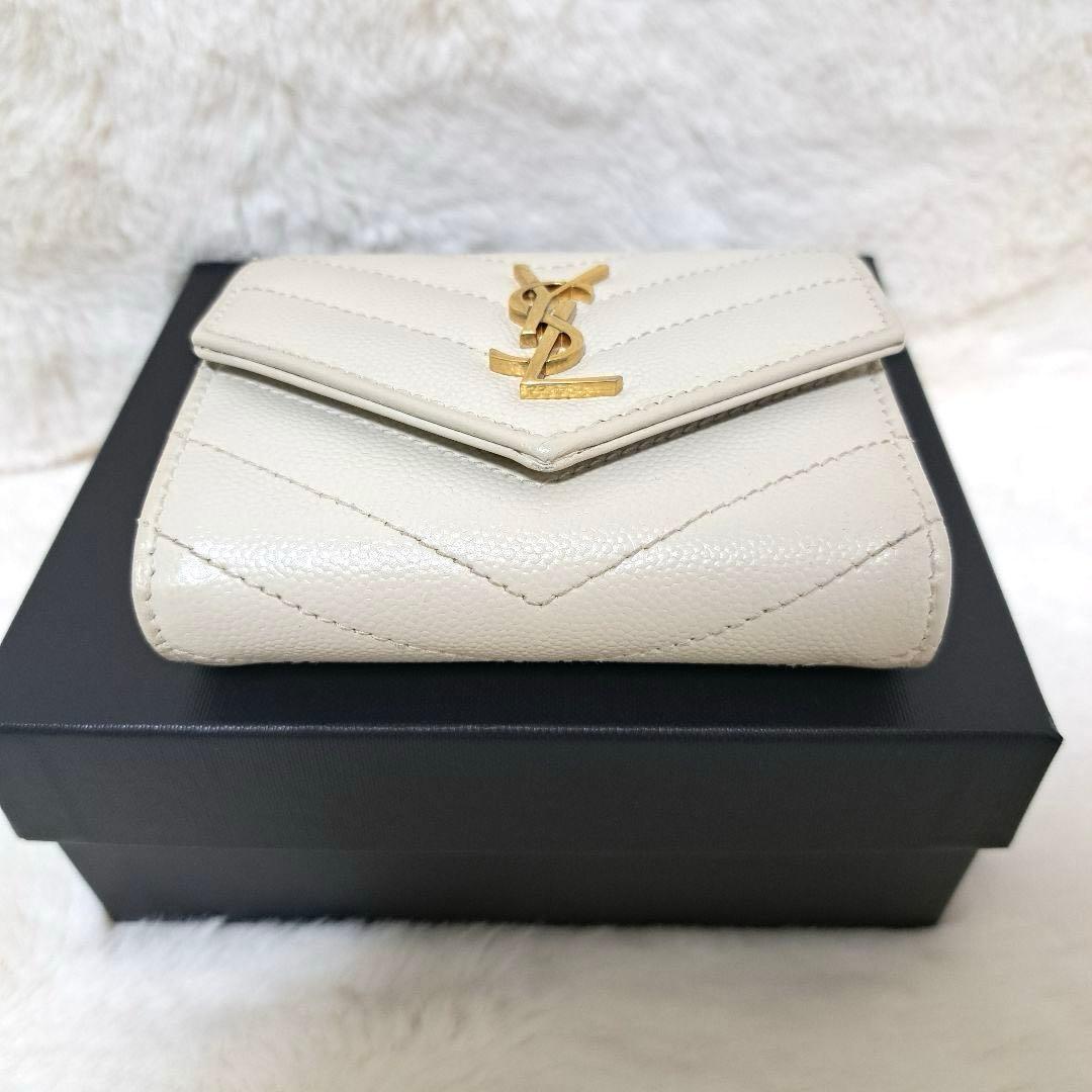 ✨極美品　付属品完備　現行✨サンローラン　三つ折り　カサンドラ　キャビアスキン