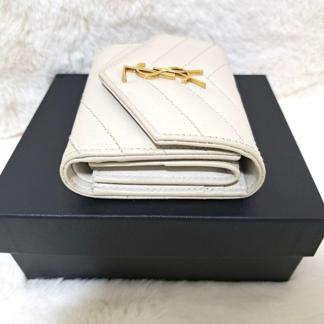 ✨極美品　付属品完備　現行✨サンローラン　三つ折り　カサンドラ　キャビアスキン