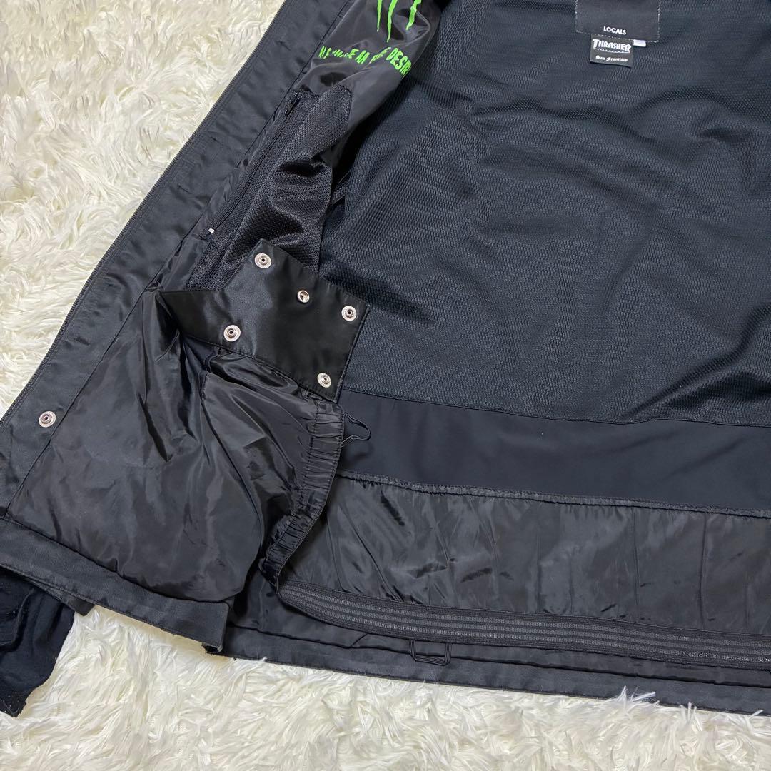 THRASHER×AAコラボスノボウェア黒ジャケットSパーカースラッシャーアウタ