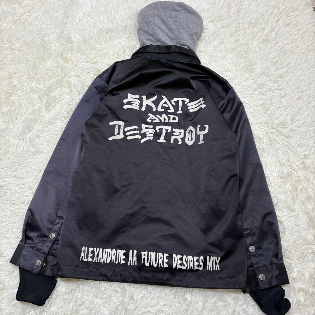 THRASHER×AAコラボスノボウェア黒ジャケットSパーカースラッシャーアウタ