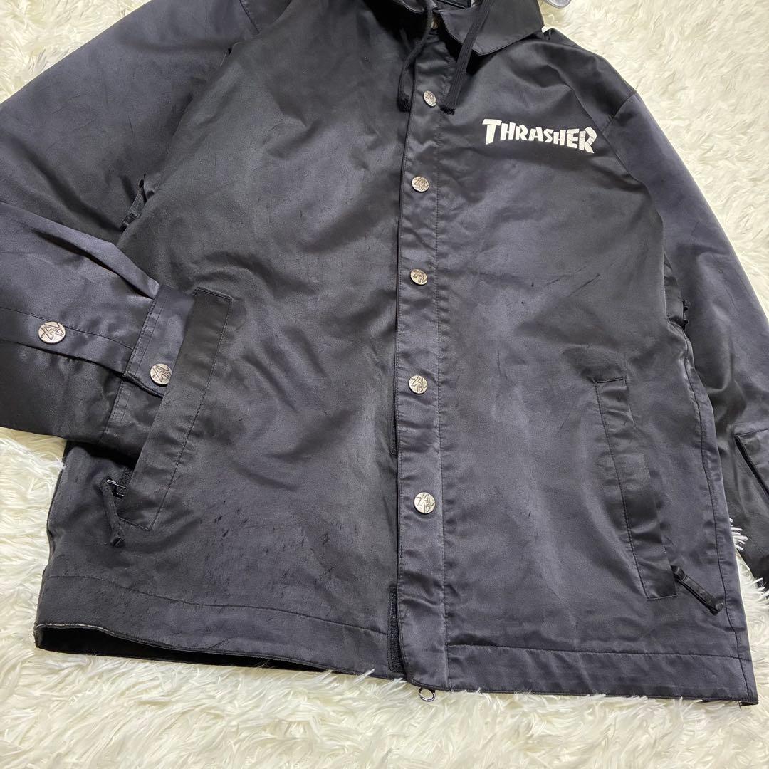 THRASHER×AAコラボスノボウェア黒ジャケットSパーカースラッシャーアウタ