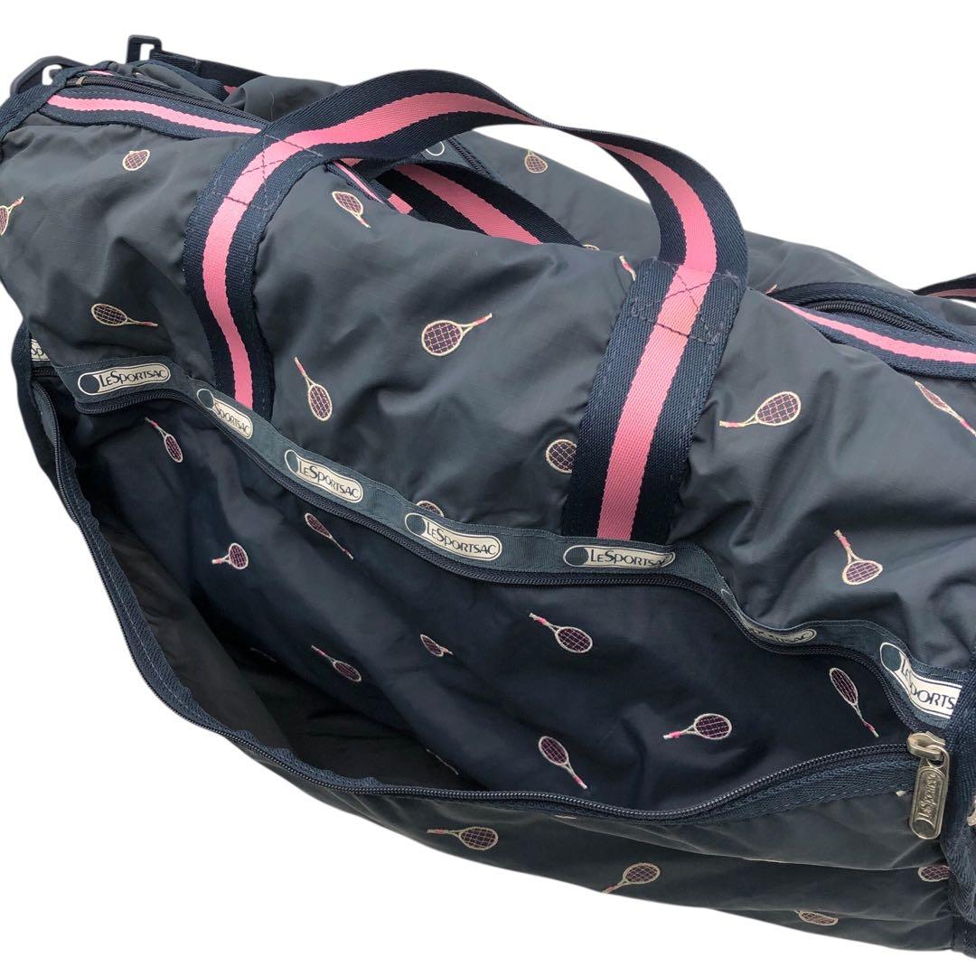 LeSportsac レスポ 2way ボストンバッグ ショルダー ラケット柄