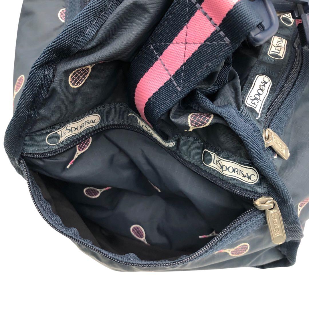 LeSportsac レスポ 2way ボストンバッグ ショルダー ラケット柄