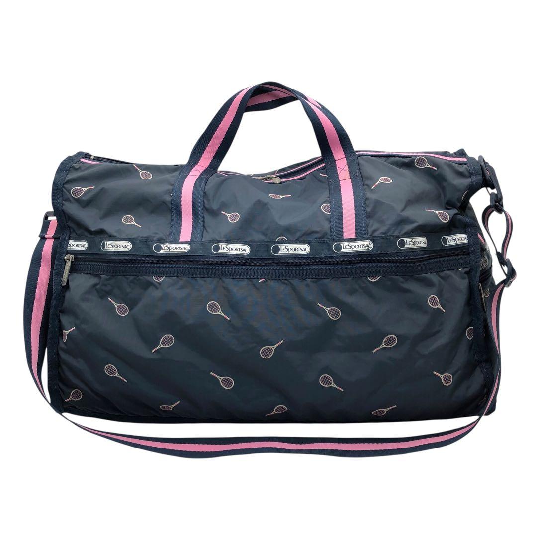 LeSportsac レスポ 2way ボストンバッグ ショルダー ラケット柄