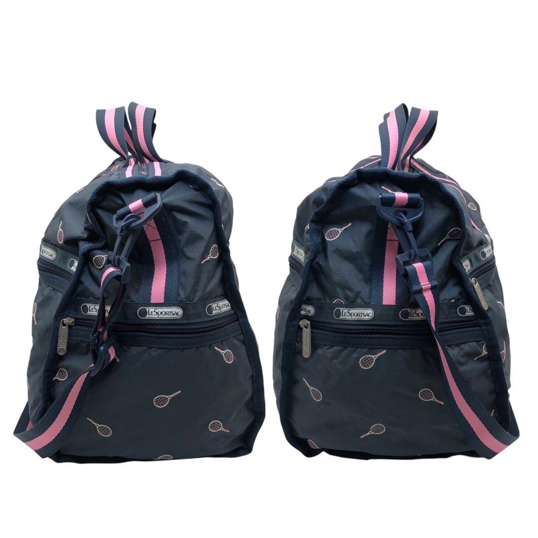 LeSportsac レスポ 2way ボストンバッグ ショルダー ラケット柄