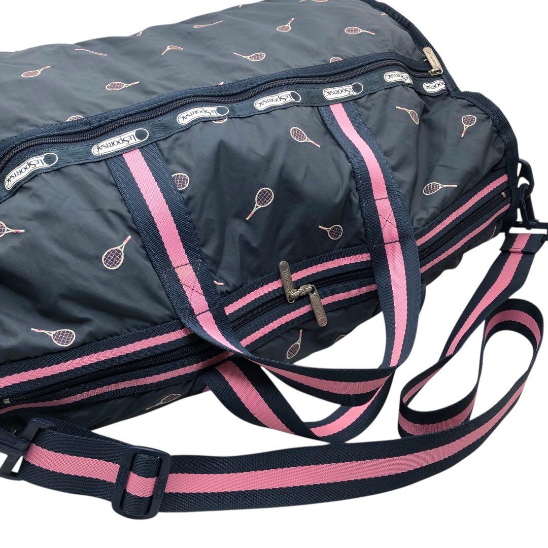 LeSportsac レスポ 2way ボストンバッグ ショルダー ラケット柄