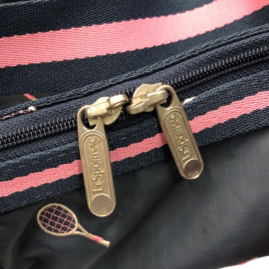 LeSportsac レスポ 2way ボストンバッグ ショルダー ラケット柄