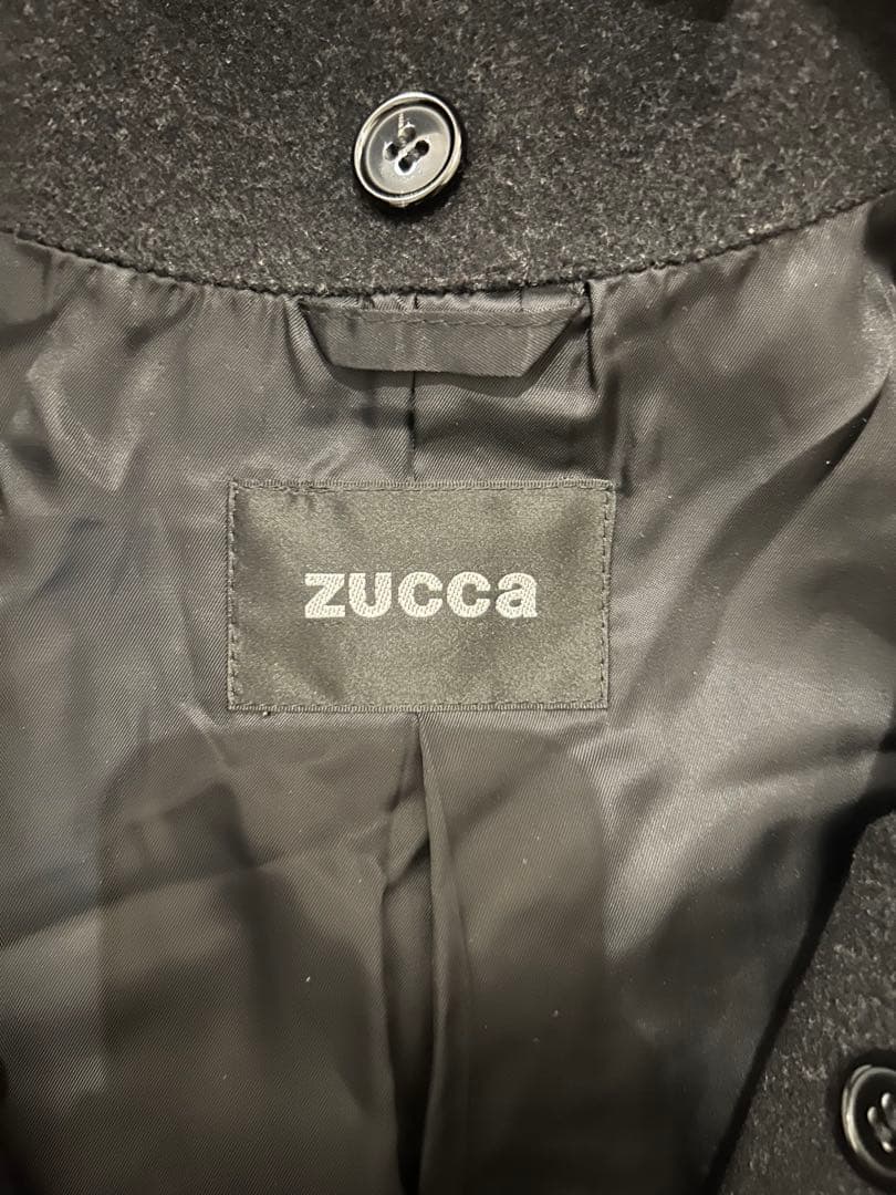CABANE de ZUCCA フード付きコート　Pコート 変則　ダブルジップ