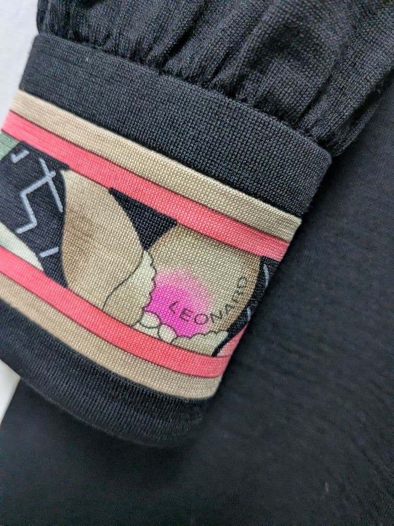 LEONARD FASHION ブラックひざ下ワンピース