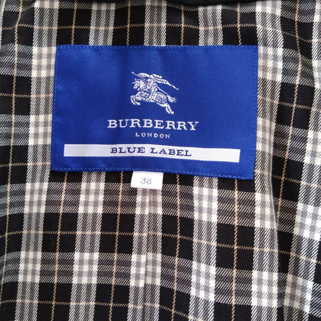 BURBERRY BLUE LABEL♡ショートコート♡黒38♡定番チェック柄♡