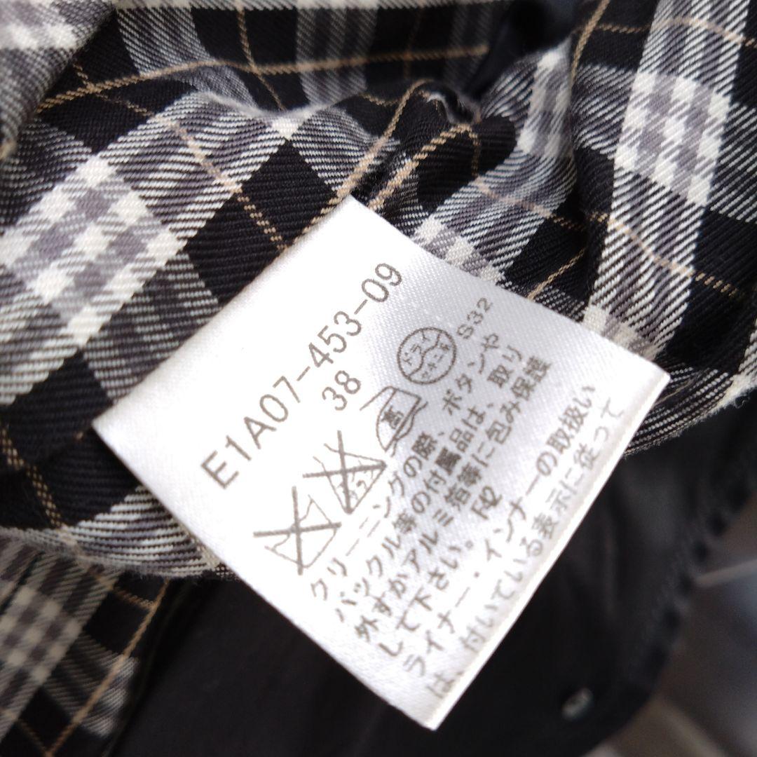 BURBERRY BLUE LABEL♡ショートコート♡黒38♡定番チェック柄♡