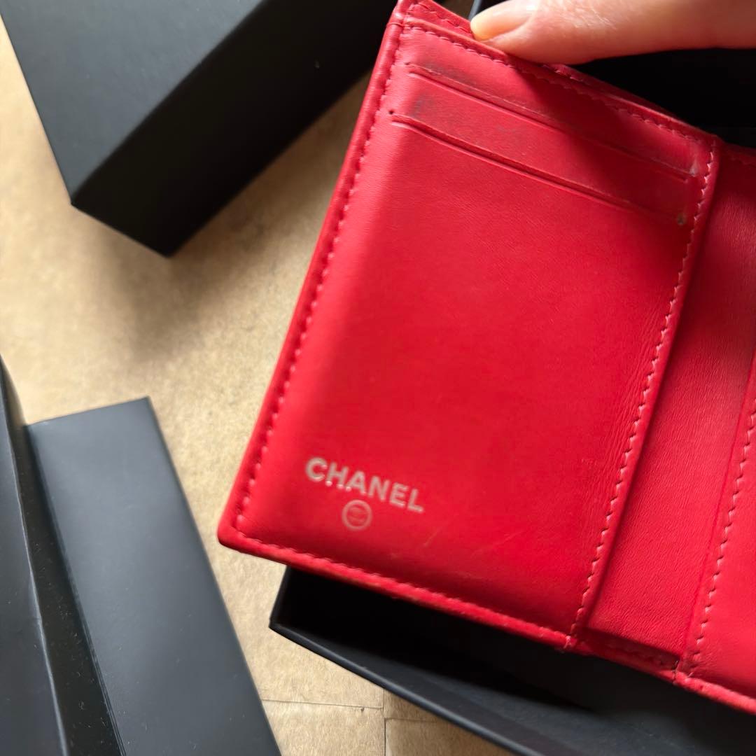 m♡様用 CHANEL★シャネル★パテント★三つ折り財布★コーラルピンク