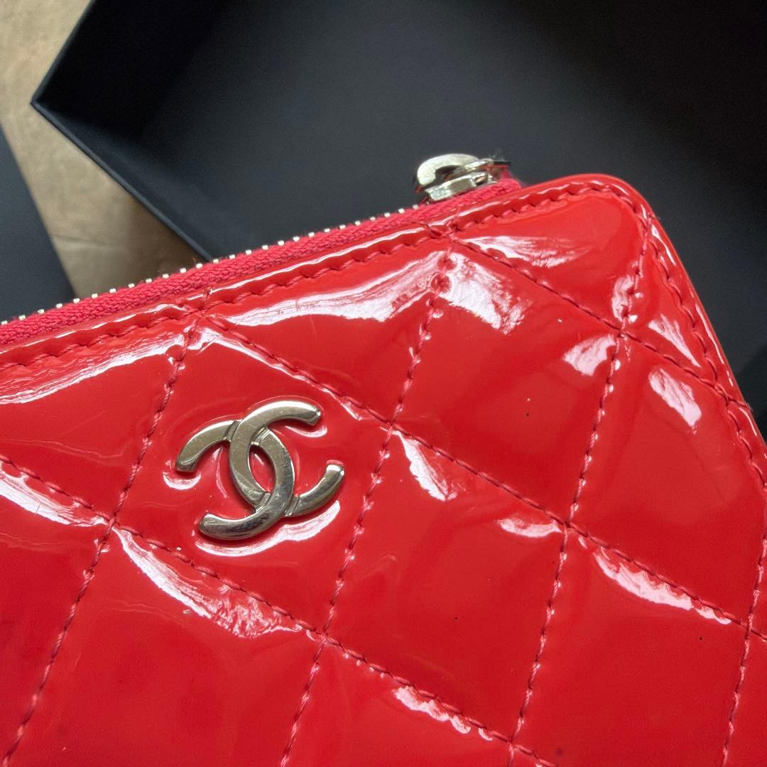m♡様用 CHANEL★シャネル★パテント★三つ折り財布★コーラルピンク