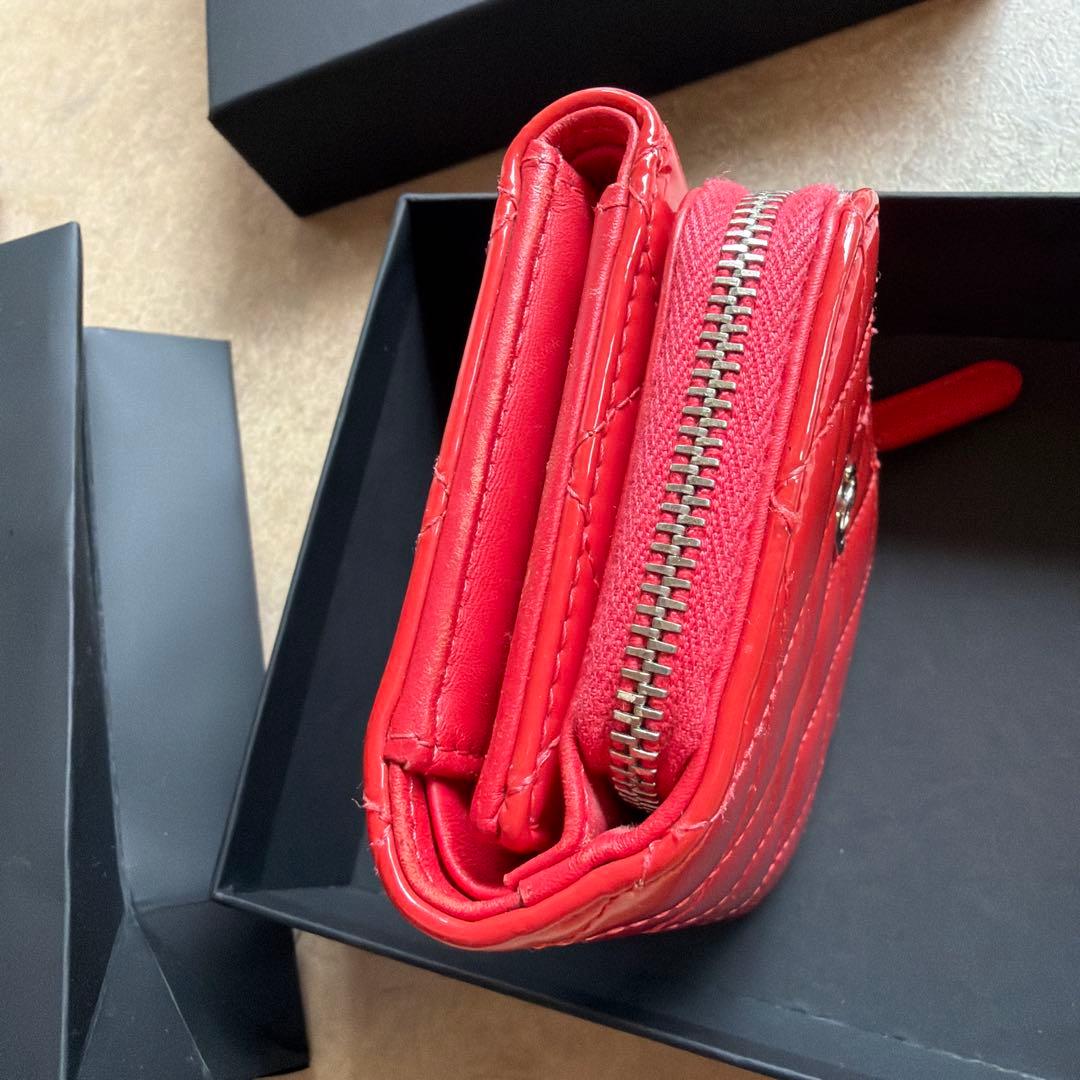 m♡様用 CHANEL★シャネル★パテント★三つ折り財布★コーラルピンク