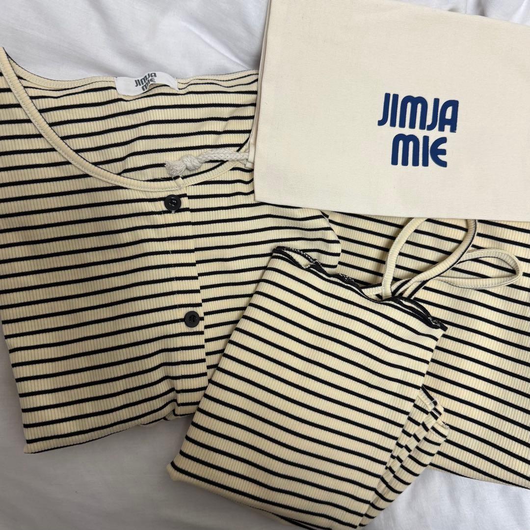 専用　JIMJAMIE 胸パッド付ボーダーデザインセットアップパジャマ