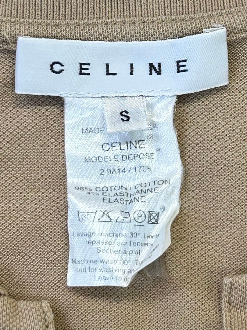 CELINE セリーヌ　べージュ系　半袖ポロシャツ