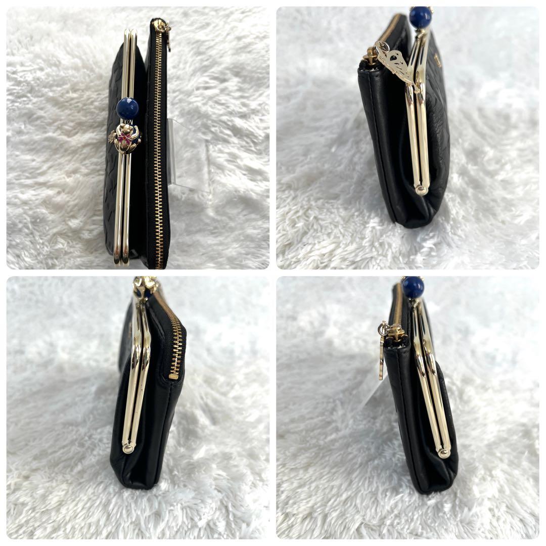 新品未使用✨アナスイ がま口 二つ折り 長財布　プレイングキャット 猫 星柄