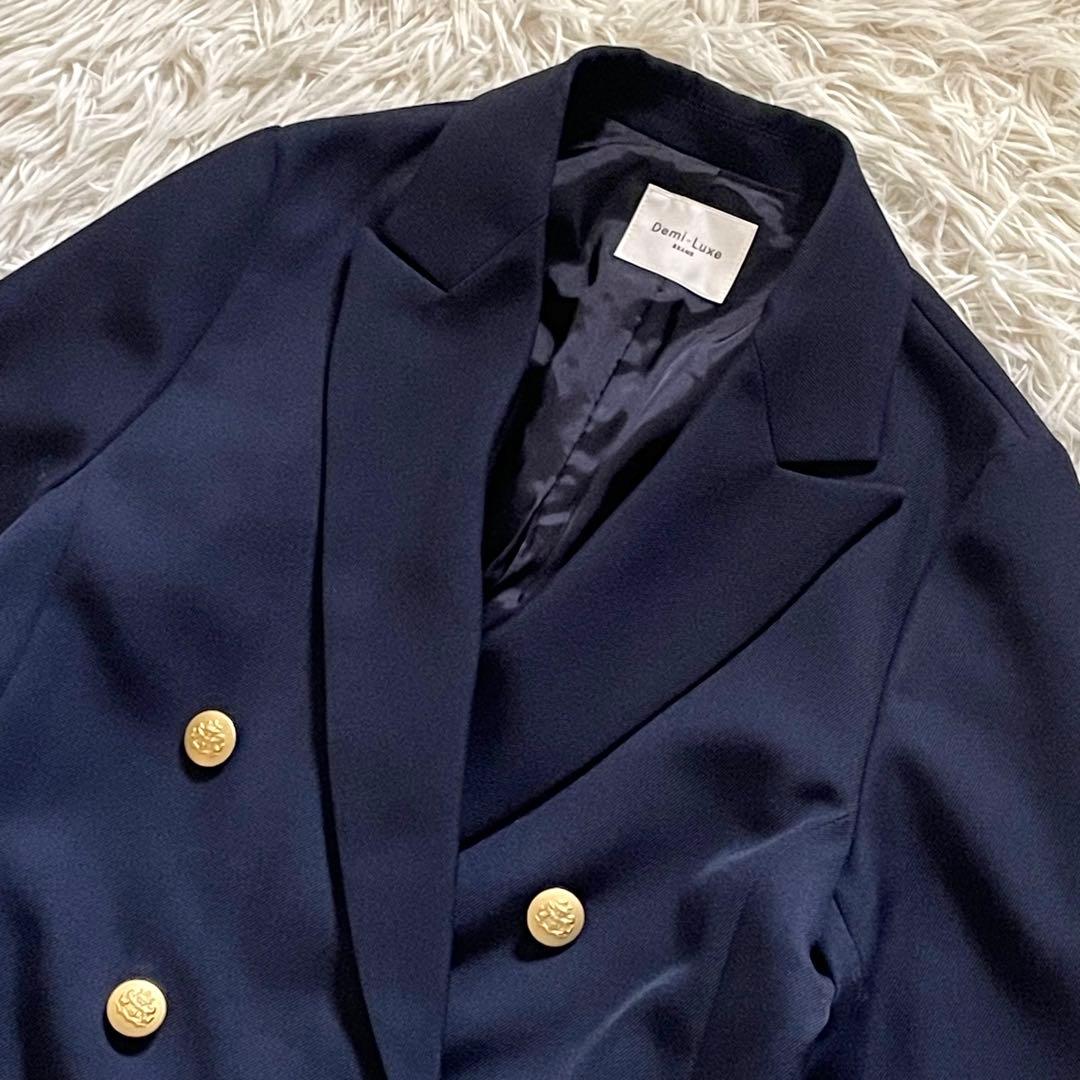 【美品】Demi-Luxe BEAMS ドライギャバジン6ボタンダブルジャケット