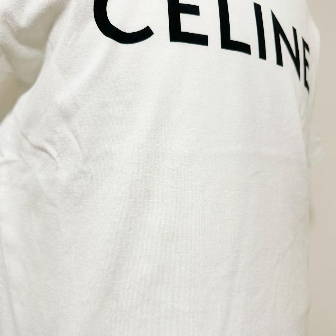 【良品】セリーヌ ルーズ プリント Tシャツ ドロップショルダー ホワイト