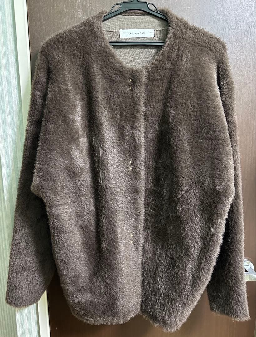 LAGUNAMOON ミニシャギーセッケツニットカーデ