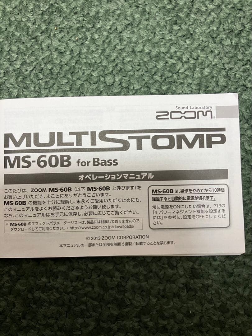 ZOOM MULTI STOMP MS-60B ベース マルチ エフェクター