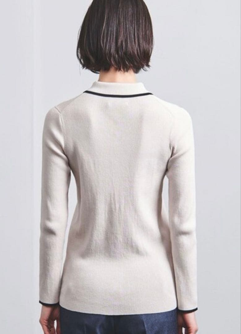 値下　united arrows ポロニット カーディガン　リブニット ポロエリ