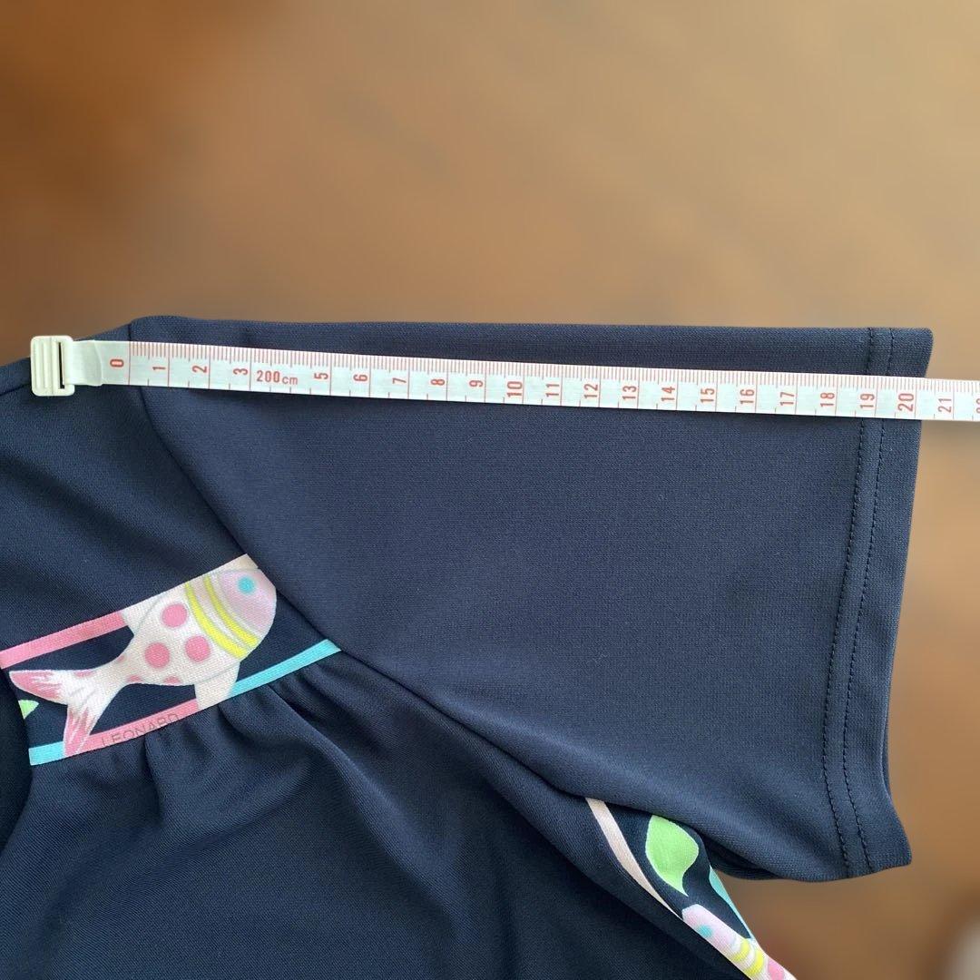 【美品】レオナール LEONARD SPORT ネイビー半袖ワンピース　40