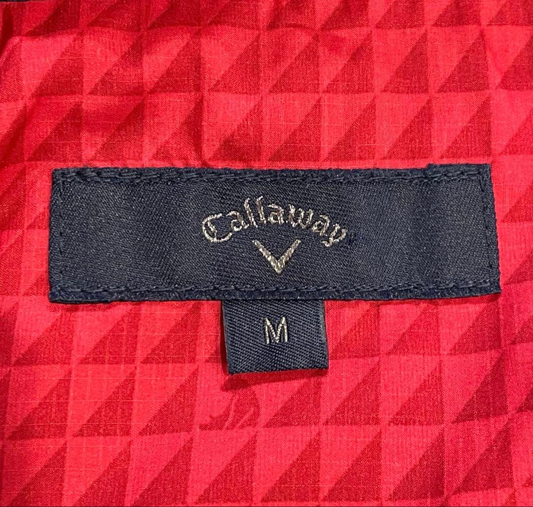 Callaway 2WAY 総柄 ワッペン 軽量 ダウンジャケット レッド M